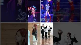 💜BTS dance vs Blackpink 💗 dance  Jhope Lisa Rose Jimin ytshorts btsblackpink shorts [upl. by Anneirda]