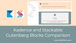 Kadence and Stackable Gutenberg Blocks Comparison [upl. by Solana425]