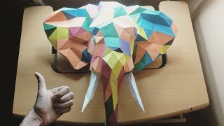 Como hacer un Elefante 3D con papel fácil y rápido [upl. by Cathee]