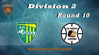 Atlasbasket  Div 2Round 10  ΚΑΡΕΑΣ BC vs LA SLIPPERS [upl. by Enohs664]