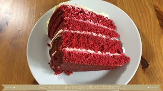 Red velvet cake recipe without buttermilk [upl. by Idur861]