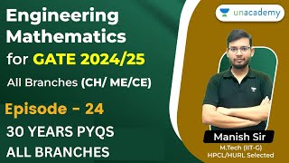 Episode 24  Engineering Mathematics  30 Years PYQs  All Branch  GATE 202425  Manish Rajput [upl. by Terri]