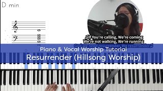 Resurrender Hillsong Worship Piano amp Vocal Worship Tutorial by The Harp Pianist [upl. by Nrubliw527]