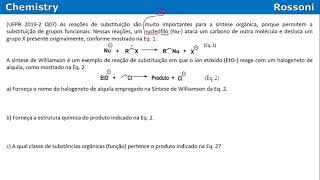 Ufpr 2019 2a fase Q07  Substituição nucleofílica [upl. by Anniahs]