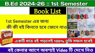 BEd 1st Semester Book list  BEd 202426  Best Books For you  BSAEU [upl. by Arebma]