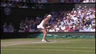 Halep wins epic point v Bouchard  Wimbledon 2014 [upl. by Delmar]