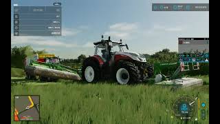 FS22 Platinum  Follow Me  Steyr 6300 CVT amp Deutz Fahr Series 6 TTV Mowing Grass 2  Court Farm [upl. by Naliorf]