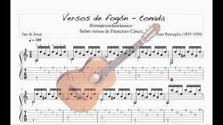 De Juan Buscaglia 𝓥𝓮𝓻𝓼𝓸𝓼 𝓭𝓮 𝓯𝓸𝓰ó𝓷 quottonadaquot para violão clássico [upl. by Gaelan298]