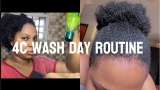 4c hair wash day  how I grow thick and long 4c hair [upl. by Rettig]