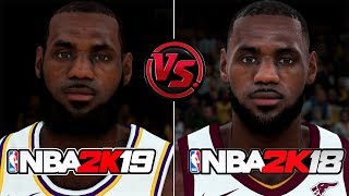 NBA 2K19 vs NBA 2K18 FACERATINGS COMPARISON [upl. by Charline]