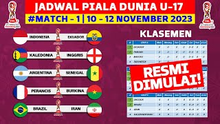 Jadwal Piala Dunia U17 2023 Pekan ke 1  Timnas Indonesia vs Ekuador  Live Indosiar [upl. by Karlik]