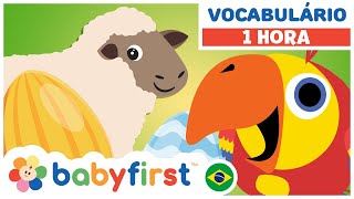 Desenhos Educativos  LARRY O PASSARINHO E OS OVOS COLORIDOS  Aprender animais  1 Hora  BabyFirst [upl. by Anilas]