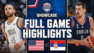 USA vs SERBIA  USAB SHOWCASE  FULL GAME HIGHLIGHTS  July 17 2024 [upl. by Egroej]