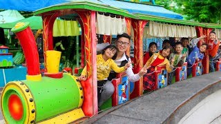 Kids Go To School At Indoor Playground Family Fun Play Area with Train Toy Ride Song Nursery Rhymes [upl. by Hildagarde666]