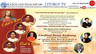 Cardinal Poola Anthony  Final Profession of Sisters of Charity Holy Mass 10am St Francis Convent [upl. by Borlow]