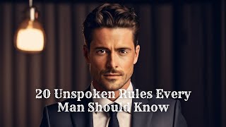 20 Unspoken Rules Every Man Should Know For Success amp Respect [upl. by Mclain]