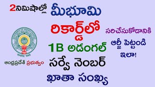 How to Complaint for 1B Adangal Katha Account Number Land Records Online మీ భూమి Raise Grievance [upl. by Storer438]