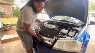 REPLACING RADIATOR ON A 2014 DODGE AVENGER LEAK [upl. by Idihc413]