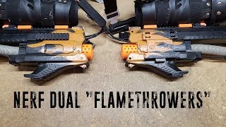 Nerf Dual ArmMount quotFlamethrowerquot Proton Packs [upl. by Kristan]