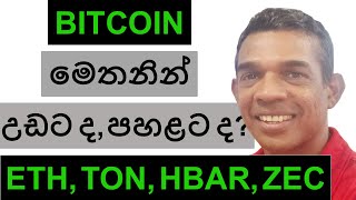 BITCOIN මෙතනින් උඩට ද පහළට ද  ETH TON HBAR ZEC [upl. by Frederik]