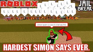 HARDEST Simon Says EVER  Roblox Jailbreak [upl. by Airt74]