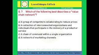 Value Chain Analysis and Development  Exit Exam Questions for Agribusiness amp Value Chain Management [upl. by Nerine]