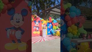 Mickey Mouse Club House 1st Birthday balloon decorations [upl. by Dorin]