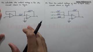 Operational Amplifier Numerical Problems Part1  Electronics Engineering by Raj Kumar Thenua [upl. by Elocel792]