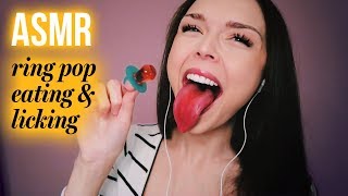 ASMR  Lollipop licking  wet mouth sounds [upl. by Ennahgem]