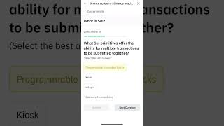 Binance Learn and Earn SUI quiz answers 💰💰💰 [upl. by Htebazil]