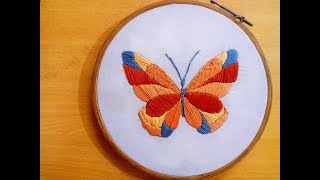 Beautiful Hand Embroidered Butterflyhandembrodieryforbegginers trending [upl. by Aretina]