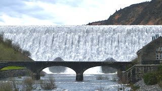 A short compilation of all 4 Elan Valley dams overflowing in full spate [upl. by Hashimoto623]