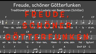 Lied Freude schöner Götterfunken Klassik  Melodie Akkorde NotenText [upl. by Regni]