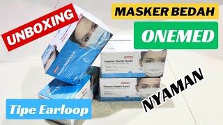 Unboxing Paket Shopee Masker Wajah Masker Bedah Medis OneMed Earloop  Masker 3 Lapis Senyaman Sensi [upl. by Laveen624]