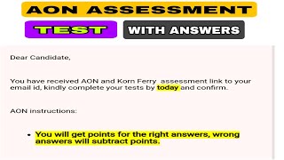 AON Assessment test with right answers [upl. by Elocen117]