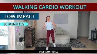 30 MINUTE WALKING CARDIO WORKOUT  NO JUMPING [upl. by Pillyhp]