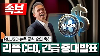 속보 리플 CEO 긴급발표 RLUSD 뉴욕 공식 승인 XRP [upl. by Collar]