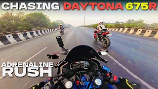 Chasing Daytona 675R😱  Adrenaline Rush🔥 Mast boys  trending daytona chasing adrenaline op [upl. by Eizus126]