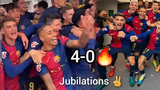 Jubilations 🔥 Barcelona crazy el clasico dressing Jubilations after finishing Real Madrid [upl. by Wexler]