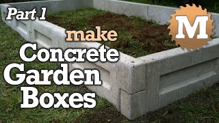 Amazing Concrete Garden Boxes PART 1 DIY Forms to Pour and Cast Cement Planter link together Beds [upl. by Sinnylg]