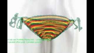 BIKINI RASTA CROCHET MAILLOT DE BAIN 2 PIÈCES HAUT ET BAS VERT [upl. by Aikemat]