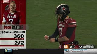 South Carolina QB Spencer Rattler vs Clemson defense [upl. by Rukna598]