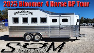 2025 Bloomer 4 Horse Bumper Pull Trailer with Trainer Tack and Integrated Pod Tour [upl. by Nylsoj]