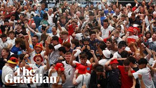 England fans wildly celebrate Bellingham and Kane goals against Slovakia [upl. by Arinaid79]