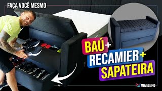 Como fazer um Baú Recamier Sapateira com Braços [upl. by Secnarfyram]