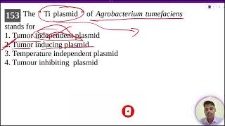 The quot Ti plasmid quot of Agrobacterium tumefaciens stands for1 Tumor independent plasmid2 Tumor [upl. by Lerim]