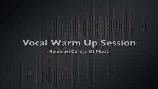 Singing Lessons  Vocal Warm Up Exercises PART 1 of 3 [upl. by Yttap382]