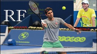 FEDERER challenged by THIEM in practice 🎾 [upl. by Ynnel]