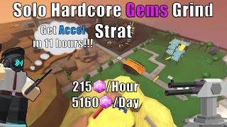 NEW TDS Solo Hardcore Gem Grind Strat  Tower Defense Simulator [upl. by Farrish439]