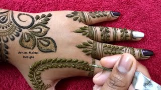 Latest Simple Stylish and Beautiful Mehndi Design for Hand  Arham Mehndi [upl. by Naiviv]